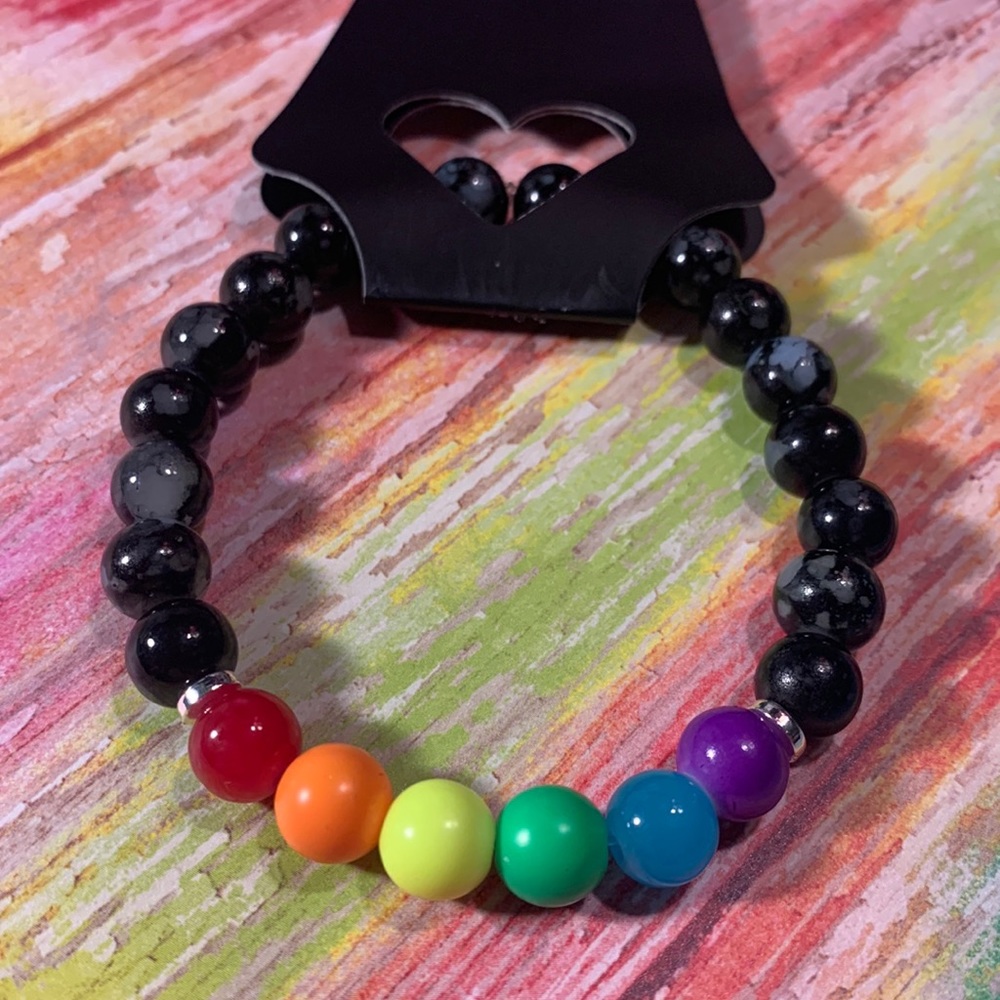 Rainbow stretch bracelet